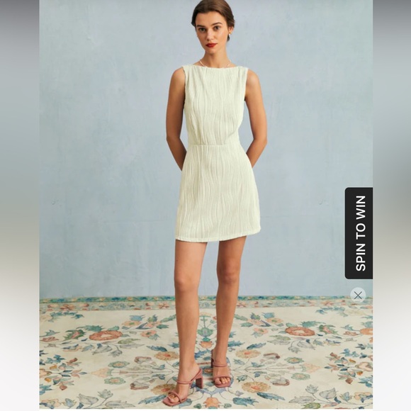 Rihoas The Beige Water Ripple Textured Sleeveless Mini Dress - Picture 3 of 7